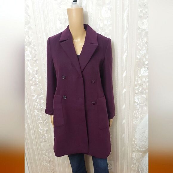 Banana Republic Classic Coat NWT  Dark Purple Color - Picture 4 of 9